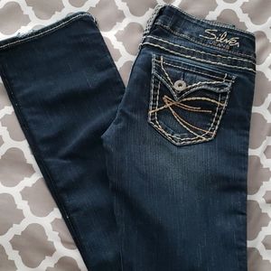 Silver Slim Boot Cut Jeans
